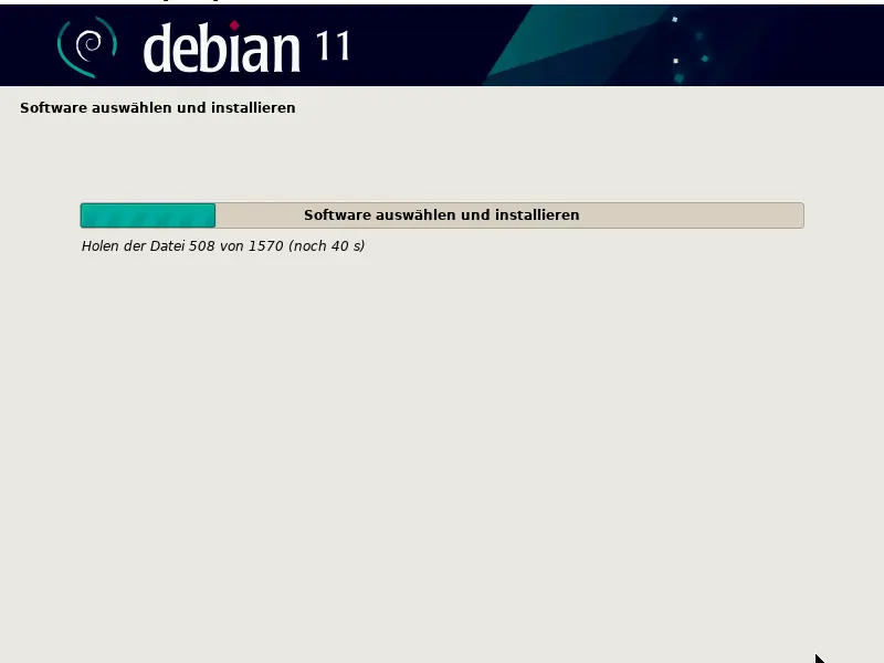 Bild: Fortschrittsbalken zur Installation.