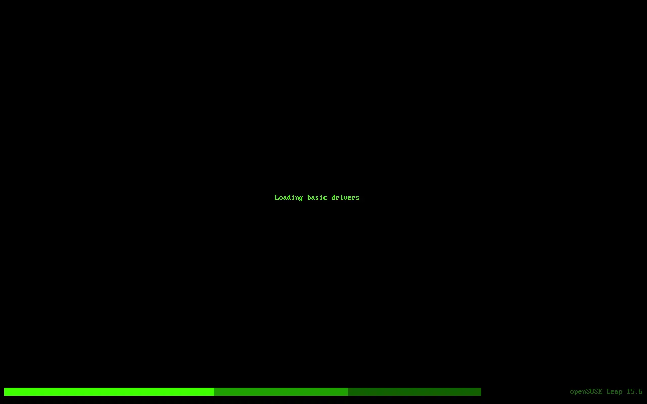 Bild: openSUSE Fortschritt beim Laden von Treibern.
