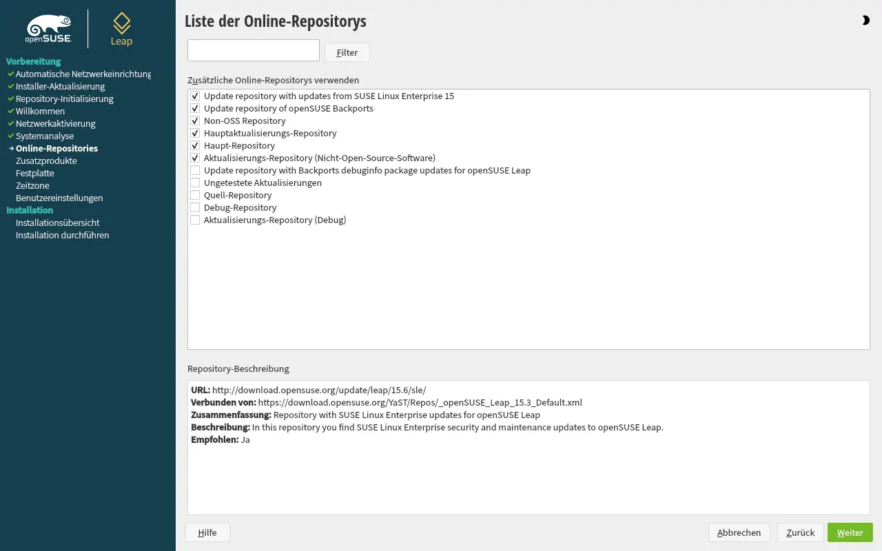 Bild: Online Reps Liste.