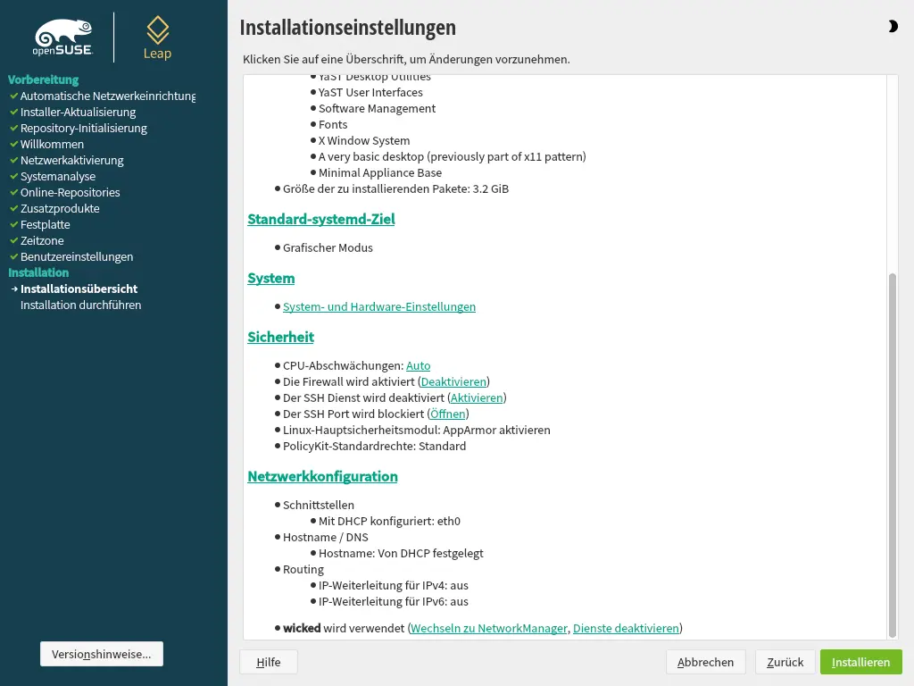Bild: Überblick über Konfiguration, unterer Teil