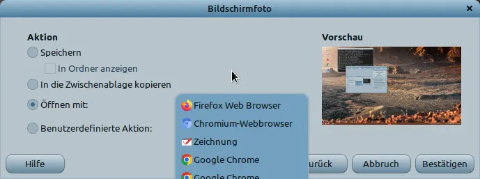 Bild: Aufnahme des Fensters unterm Cursor wenn der Cursor nicht auf der Liste ist.