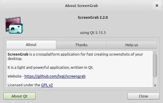 Bild: LXQt Screengrab About.