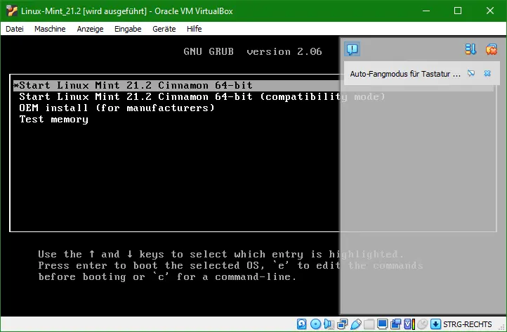 Bild: Der Startbildschirm Linux-Mint