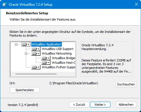 Bild: Auswahl Komponenten.