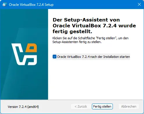 Bild: Ende der Installation.