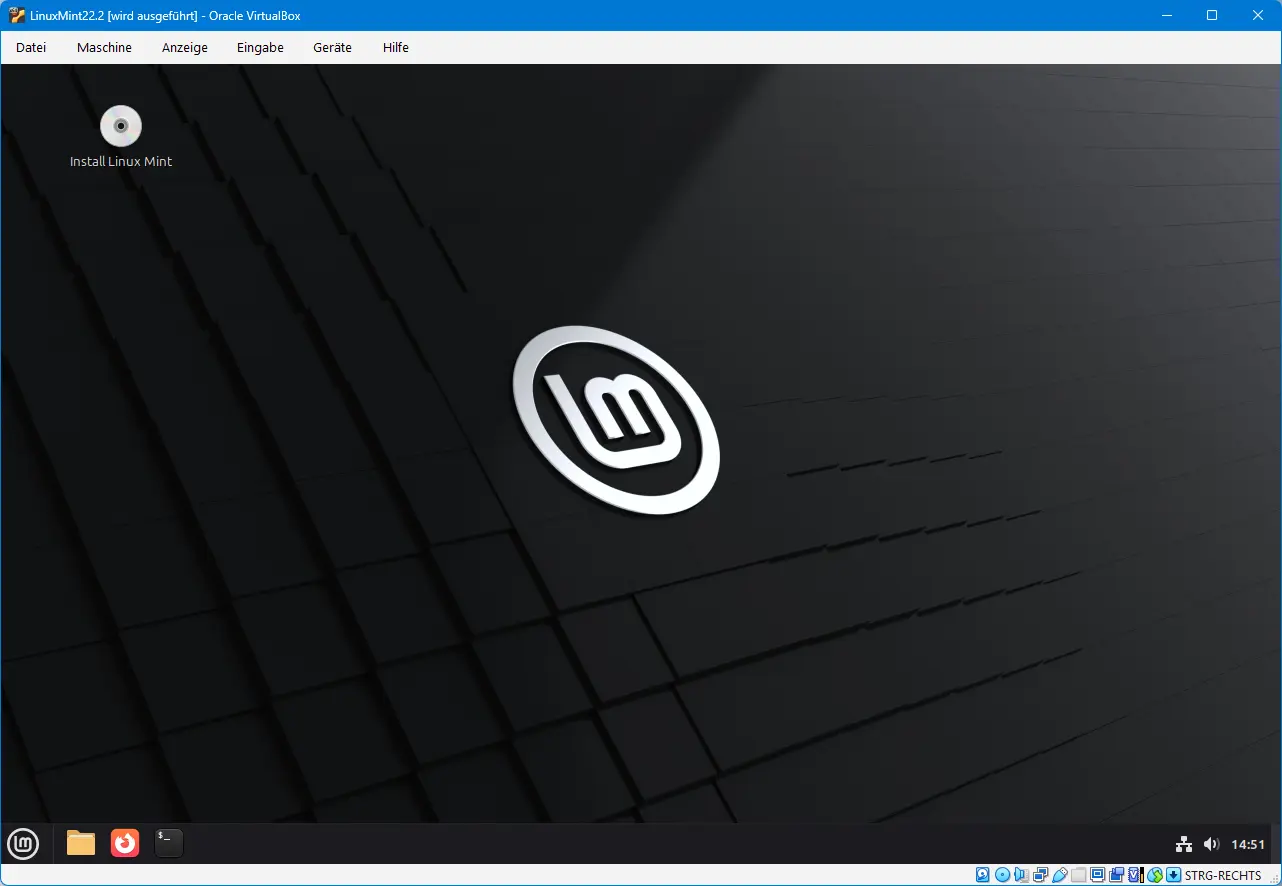 Bild: Linux-Mint vor der Intallation